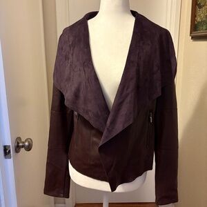 Bagatelle Faux Leather Drape jacket